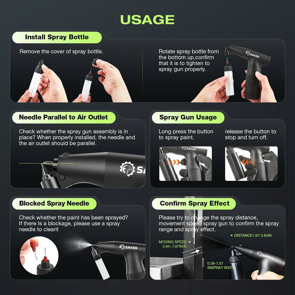 SAKER® Electric Spray Paint Gun