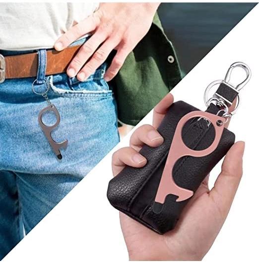 3pcs No Touch Door Opener EDC Hand Tools With Keychain Pendant